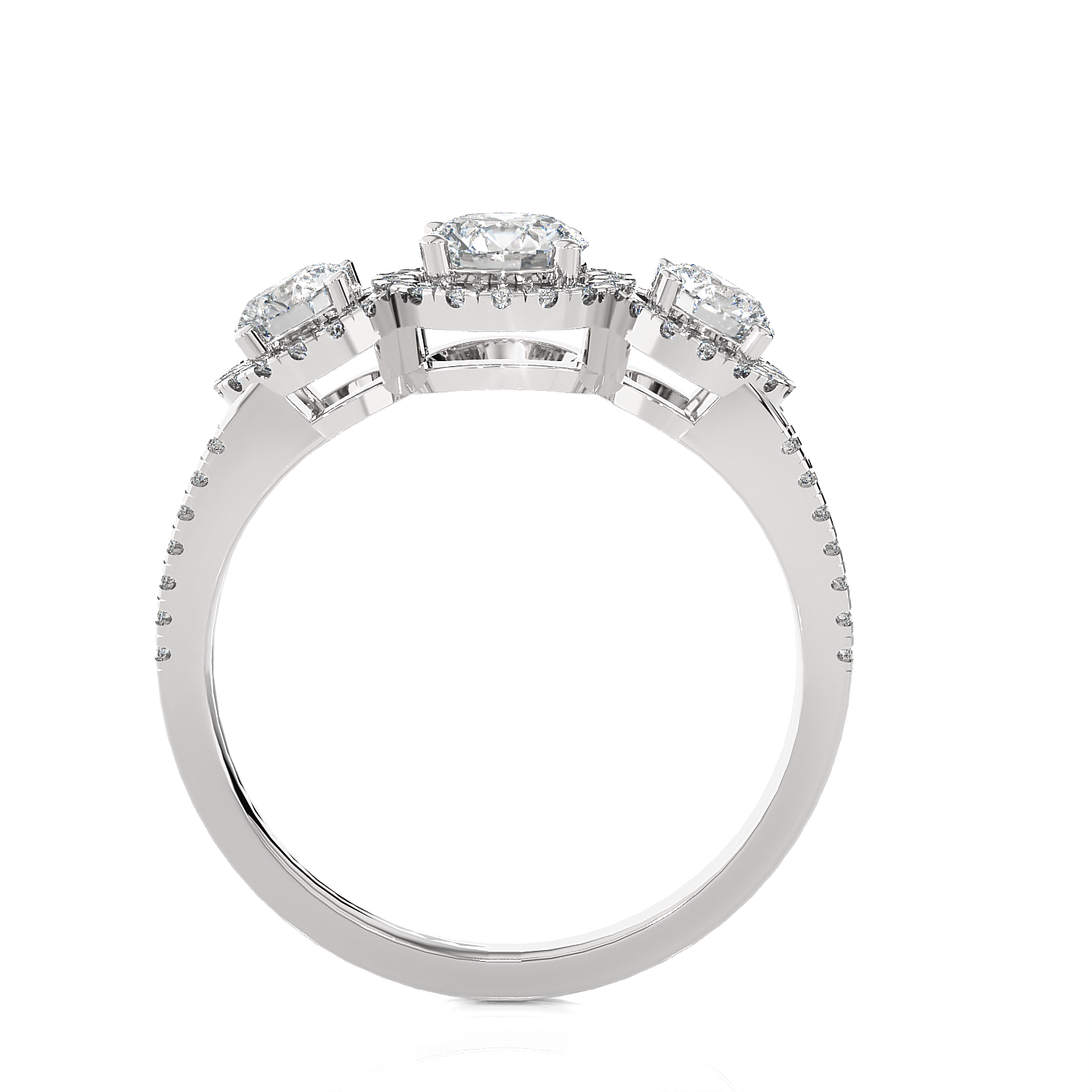 1 1/3 ctw Round Three Stone Lab Grown Diamond Ring