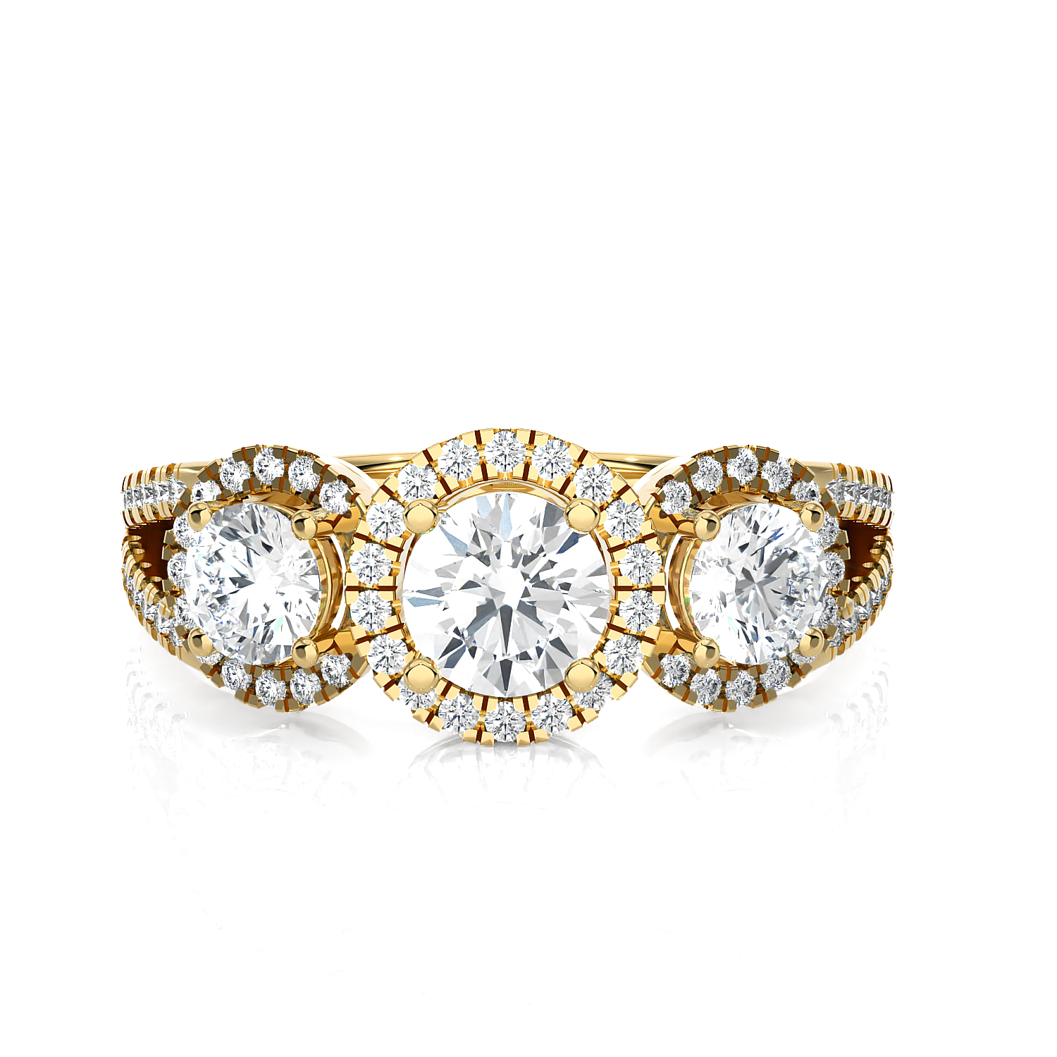 1 1/3 ctw Round Three Stone Lab Grown Diamond Ring