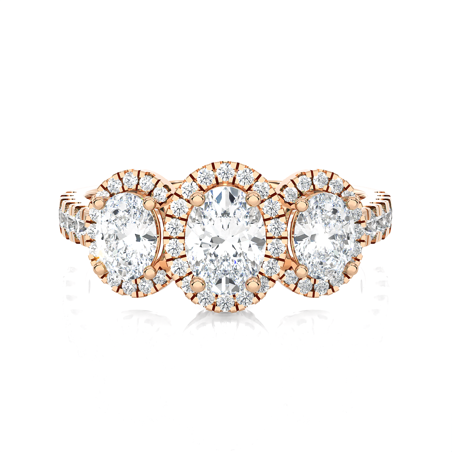 1 1/2 ctw Oval Three Stone Lab Grown Diamond Ring