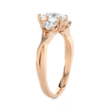 1 1/2 ctw Pear-Shaped with Round Three Stone Lab Grown Diamond Ring