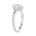 1 1/2 ctw Pear-Shaped with Round Three Stone Lab Grown Diamond Ring