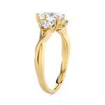 1 1/2 ctw Pear-Shaped with Round Three Stone Lab Grown Diamond Ring