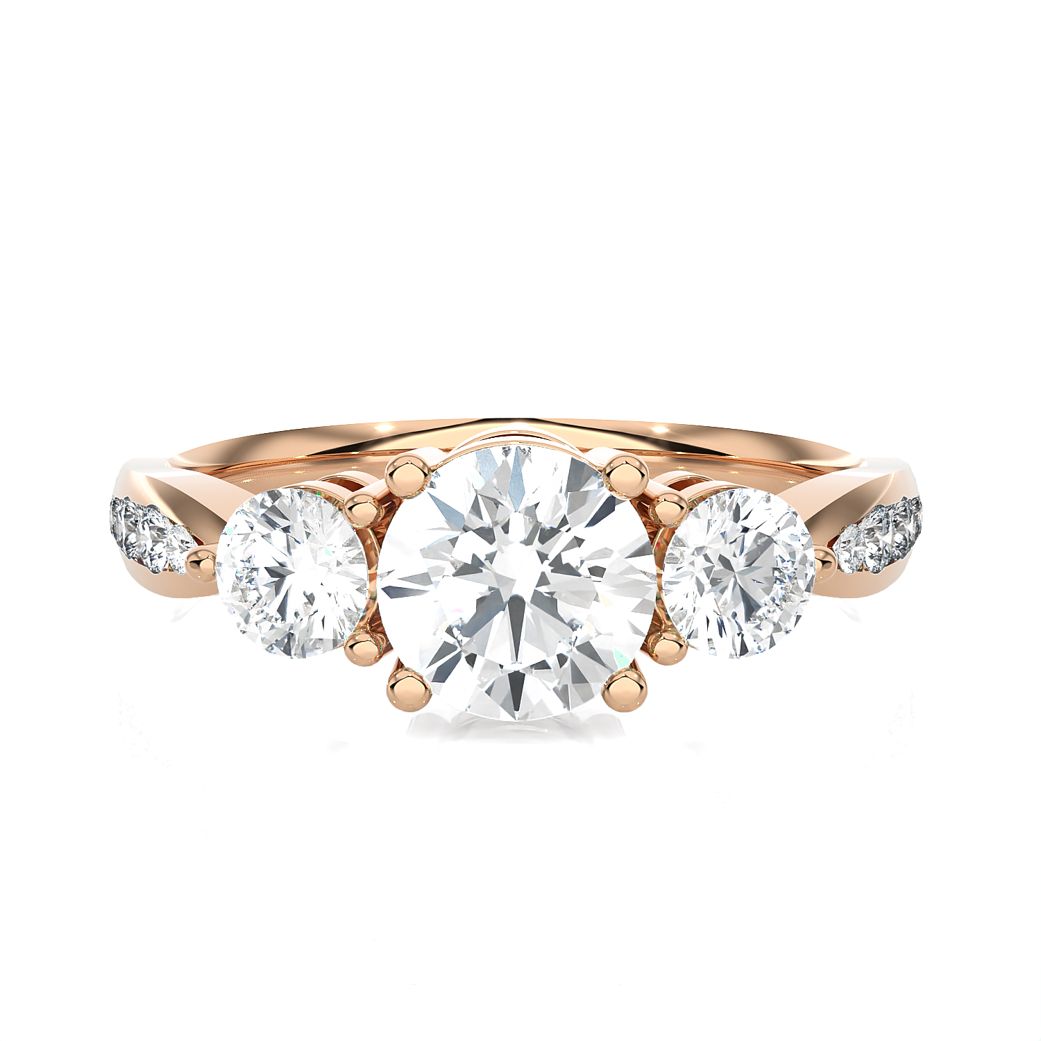 1 5/8 ctw Round Three Stone Lab Grown Diamond Ring