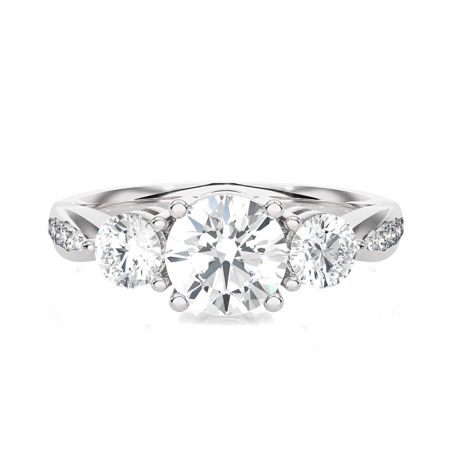 1 5/8 ctw Round Three Stone Lab Grown Diamond Ring