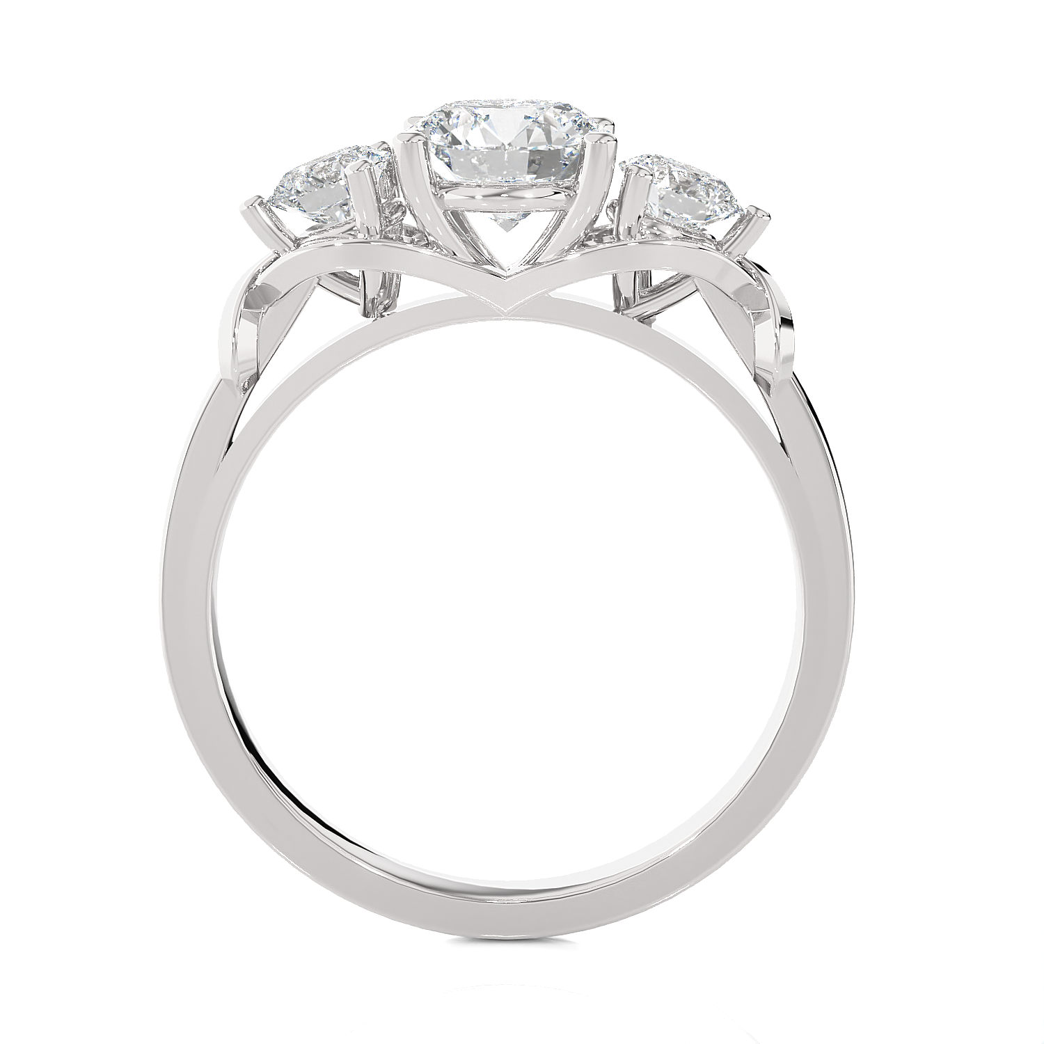 1 1/2 ctw Round Three Stone Lab Grown Diamond Ring