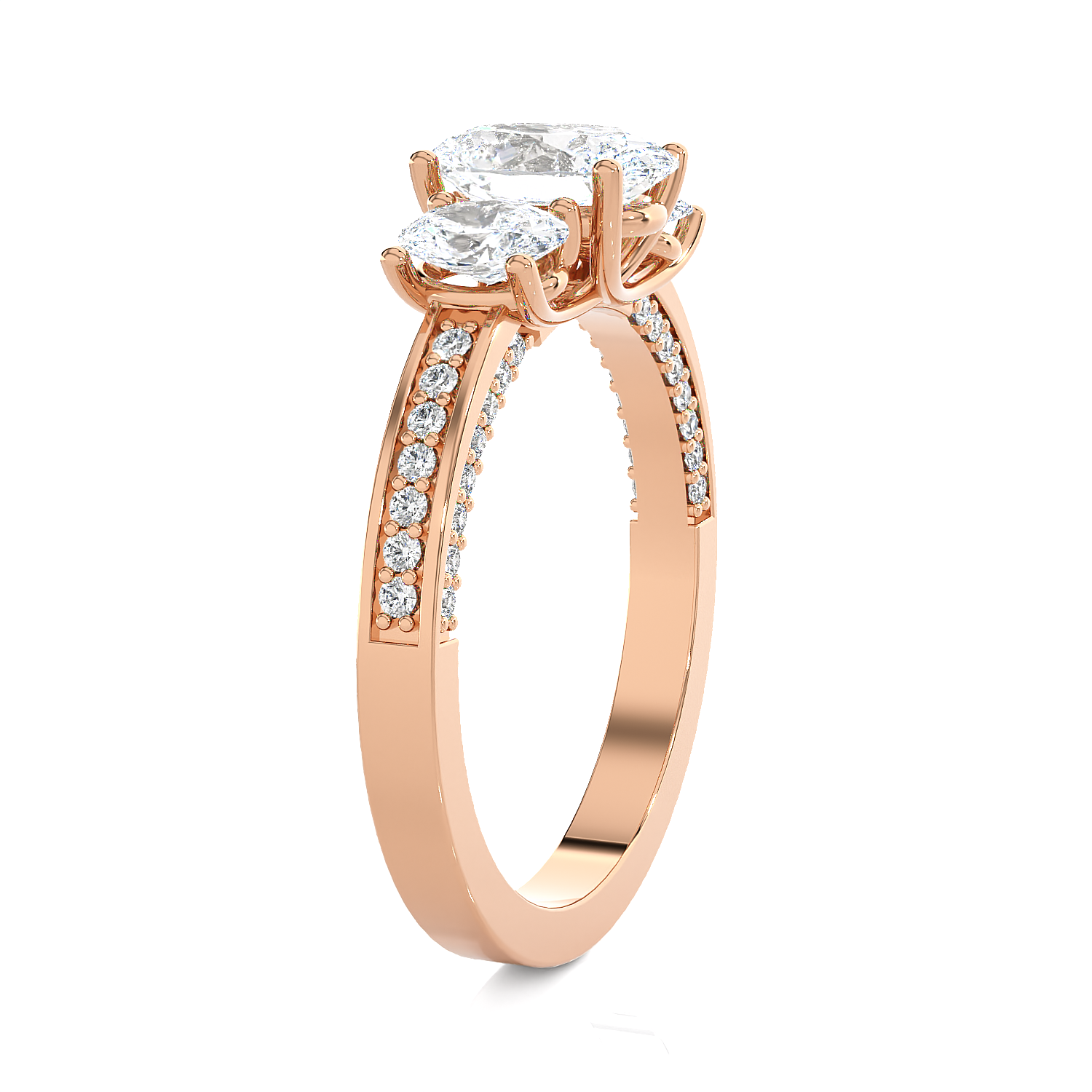 1 3/4 ctw Oval Three Stone Lab Grown Diamond Ring