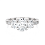 1 3/4 ctw Oval Three Stone Lab Grown Diamond Ring