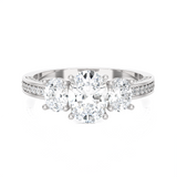 1 3/4 ctw Oval Three Stone Lab Grown Diamond Ring