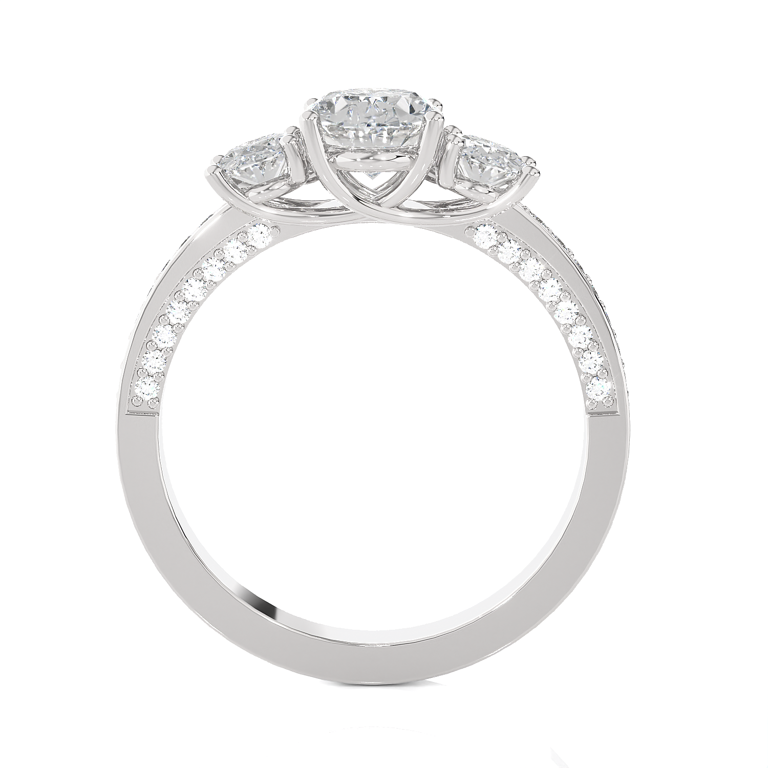 1 3/4 ctw Oval Three Stone Lab Grown Diamond Ring