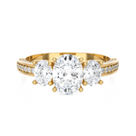 1 3/4 ctw Oval Three Stone Lab Grown Diamond Ring