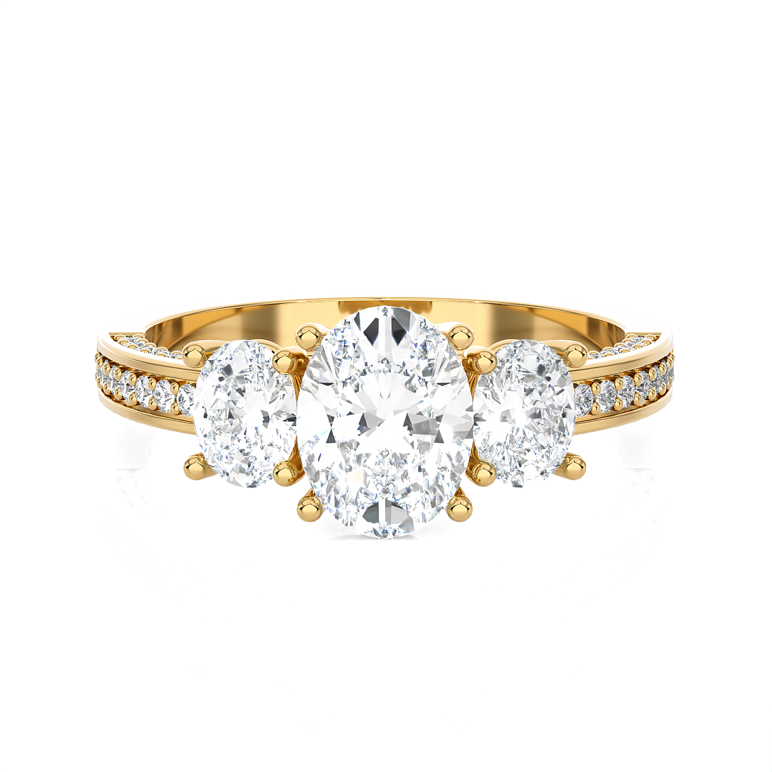 1 3/4 ctw Oval Three Stone Lab Grown Diamond Ring