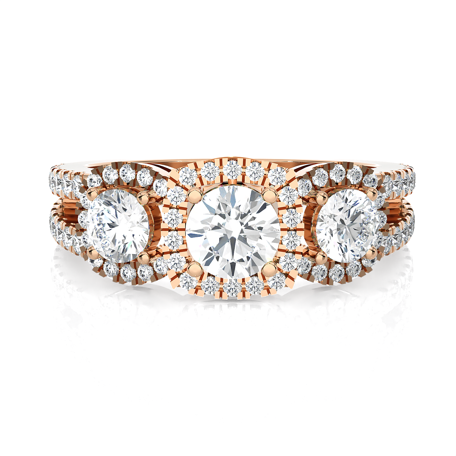 1 1/2 ctw Round Three Stone Lab Grown Diamond Ring