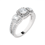 1 1/2 ctw Round Three Stone Lab Grown Diamond Ring