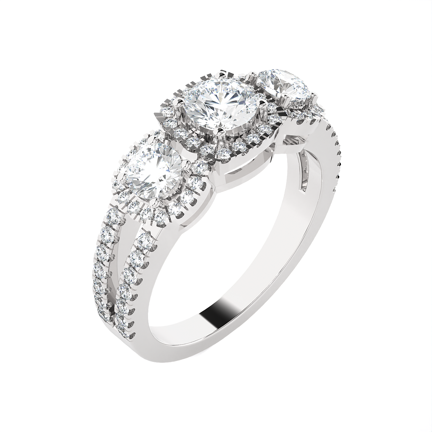 1 1/2 ctw Round Three Stone Lab Grown Diamond Ring