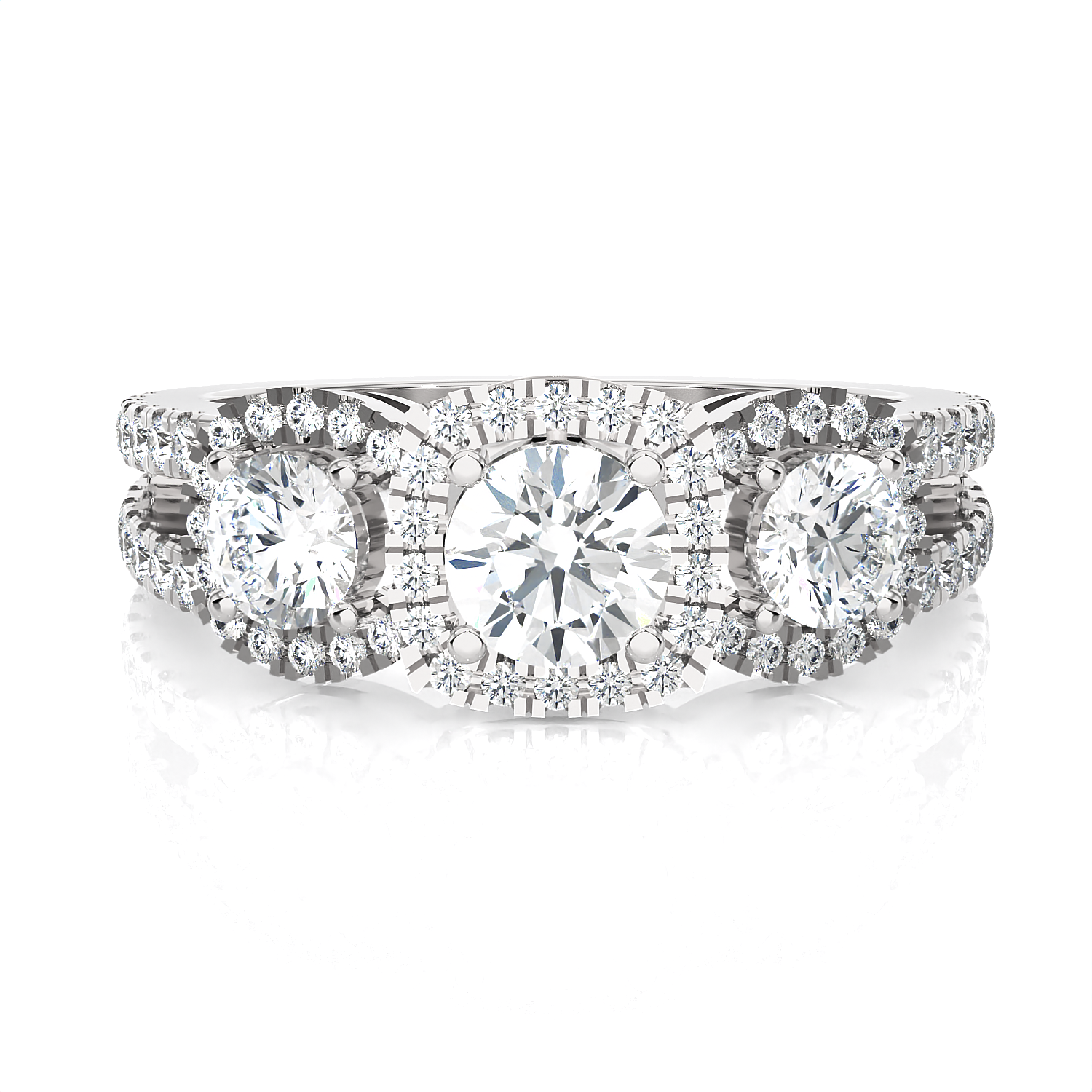 1 1/2 ctw Round Three Stone Lab Grown Diamond Ring