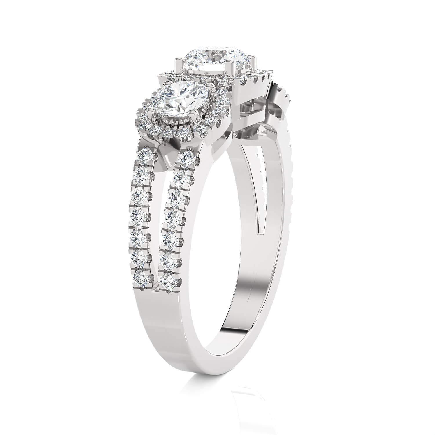 1 1/2 ctw Round Three Stone Lab Grown Diamond Ring