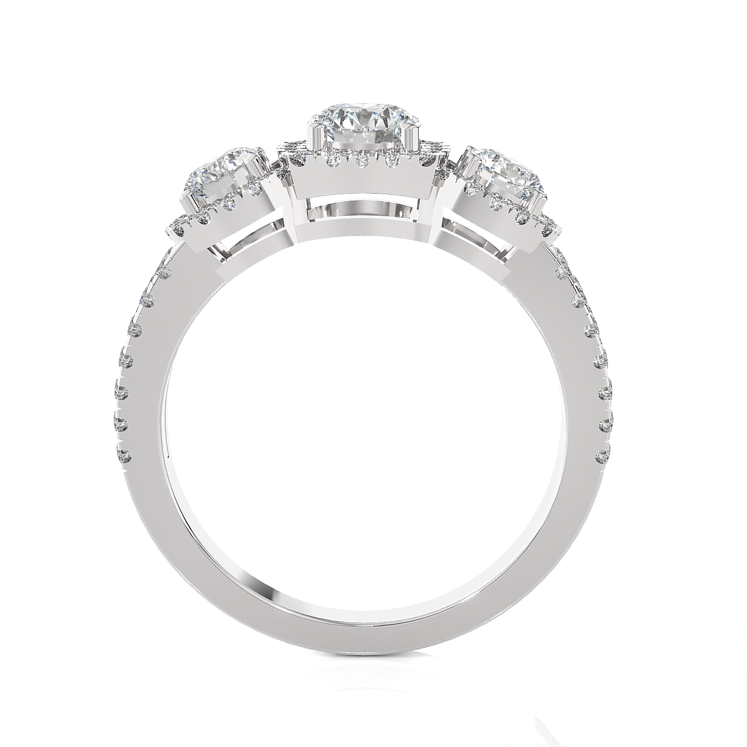 1 1/2 ctw Round Three Stone Lab Grown Diamond Ring