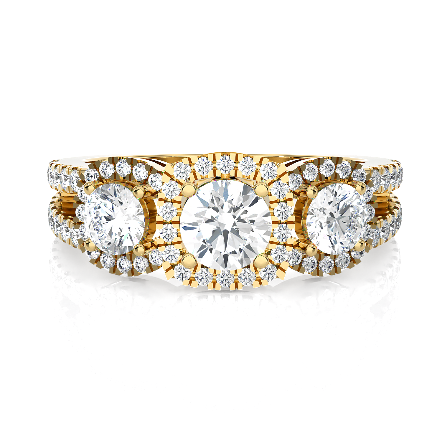 1 1/2 ctw Round Three Stone Lab Grown Diamond Ring
