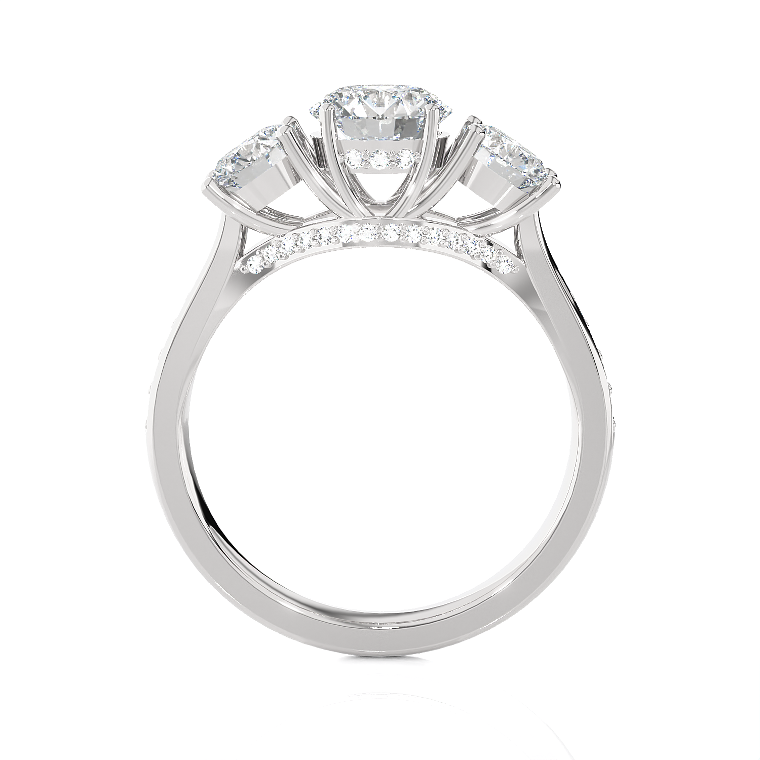 2 ctw Round Three Stone Lab Grown Diamond Ring