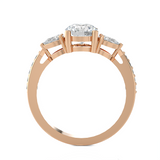 1 1/2 ctw Round with Pear-Shaped Three Stone Lab Grown Diamond Ring