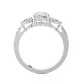 1 1/2 ctw Round with Pear-Shaped Three Stone Lab Grown Diamond Ring