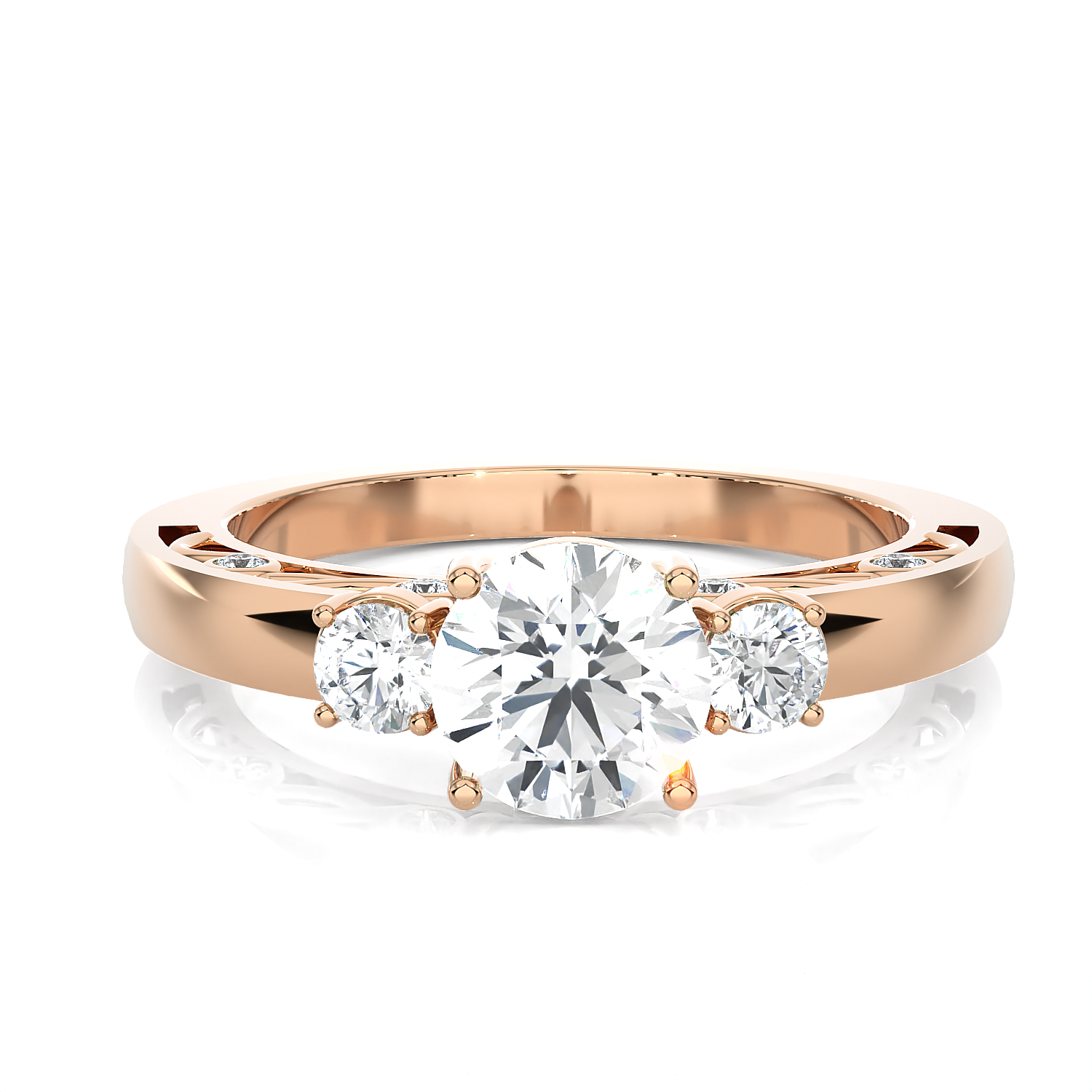 1 ctw Round Three Stone Lab Grown Diamond Ring