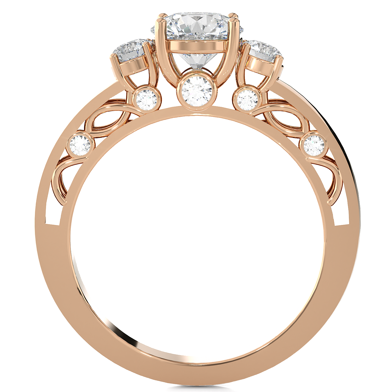 1 ctw Round Three Stone Lab Grown Diamond Ring