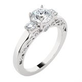 1 ctw Round Three Stone Lab Grown Diamond Ring