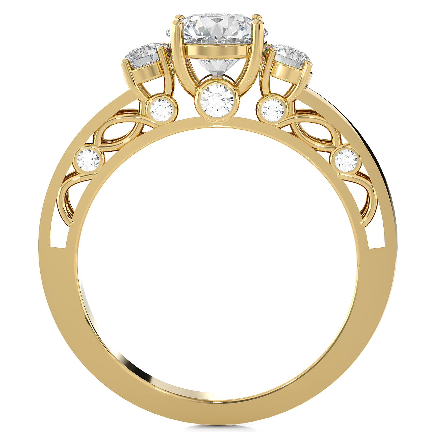 1 ctw Round Three Stone Lab Grown Diamond Ring