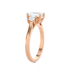 1 1/3 ctw Emerald-Cut with Tapered Baguette Three Stone Lab Grown Diamond Ring