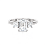 1 1/3 ctw Emerald-Cut with Tapered Baguette Three Stone Lab Grown Diamond Ring