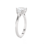 1 1/3 ctw Emerald-Cut with Tapered Baguette Three Stone Lab Grown Diamond Ring