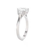 1 1/3 ctw Emerald-Cut with Tapered Baguette Three Stone Lab Grown Diamond Ring