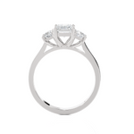 1 1/3 ctw Emerald-Cut with Tapered Baguette Three Stone Lab Grown Diamond Ring