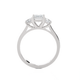 1 1/3 ctw Emerald-Cut with Tapered Baguette Three Stone Lab Grown Diamond Ring