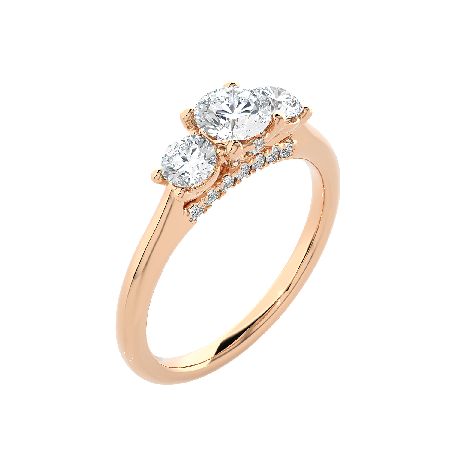 1 ctw Round Three Stone Lab Grown Diamond Ring