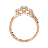 1 ctw Round Three Stone Lab Grown Diamond Ring
