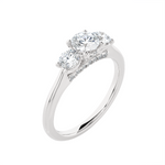 1 ctw Round Three Stone Lab Grown Diamond Ring