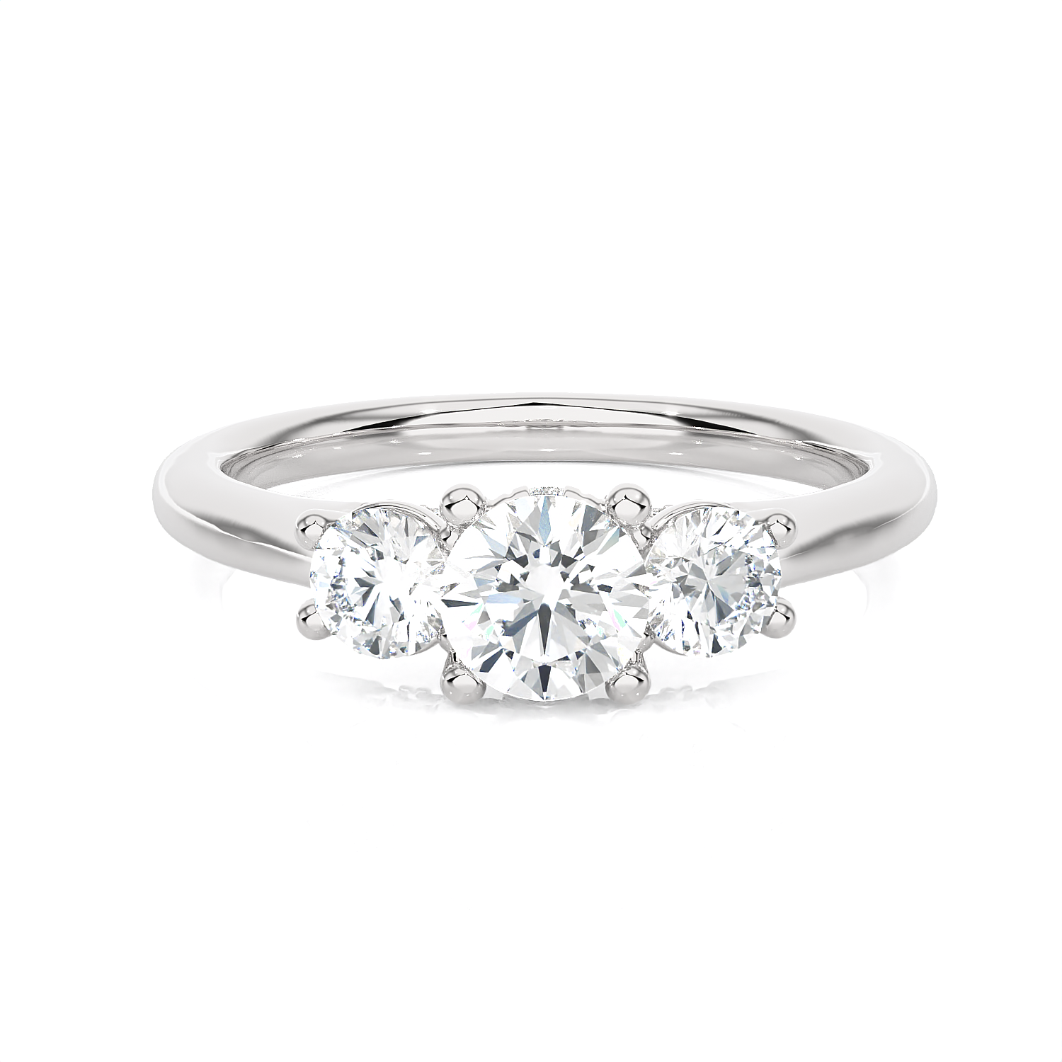 1 ctw Round Three Stone Lab Grown Diamond Ring