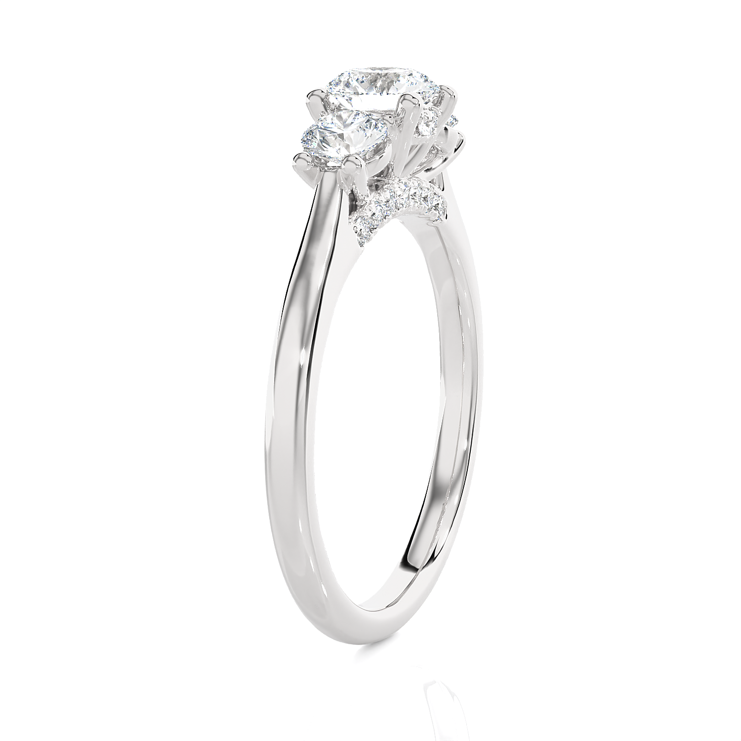 1 ctw Round Three Stone Lab Grown Diamond Ring