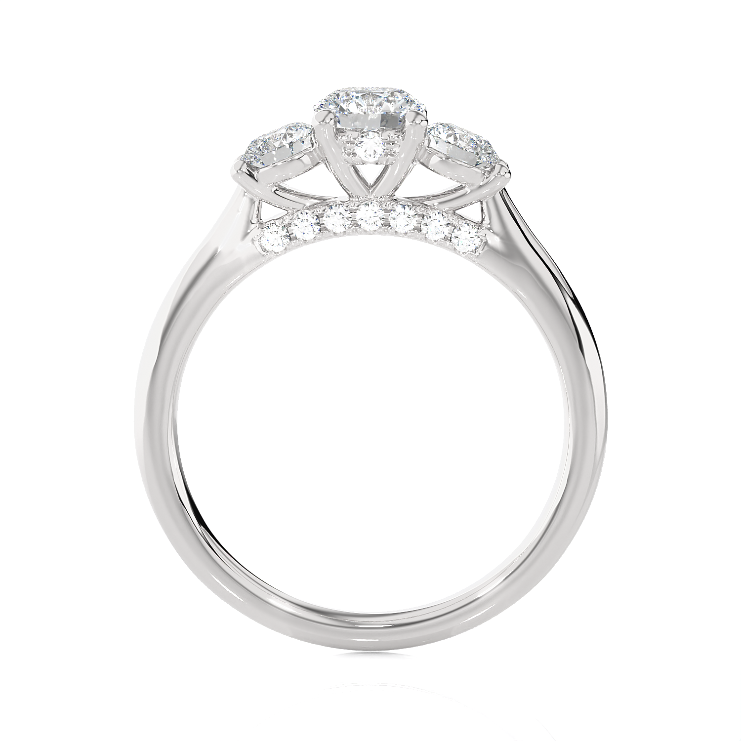 1 ctw Round Three Stone Lab Grown Diamond Ring