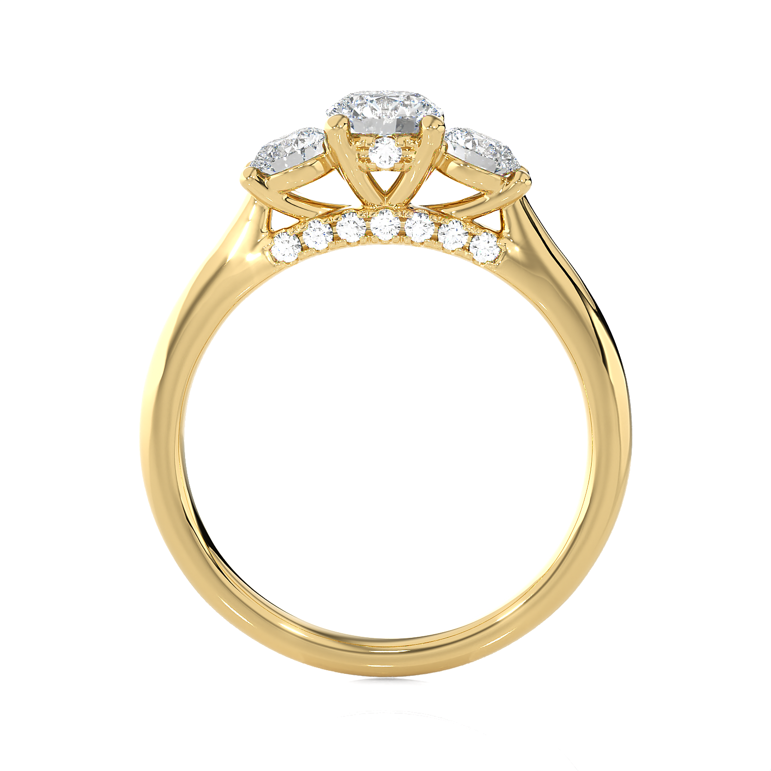 1 ctw Round Three Stone Lab Grown Diamond Ring