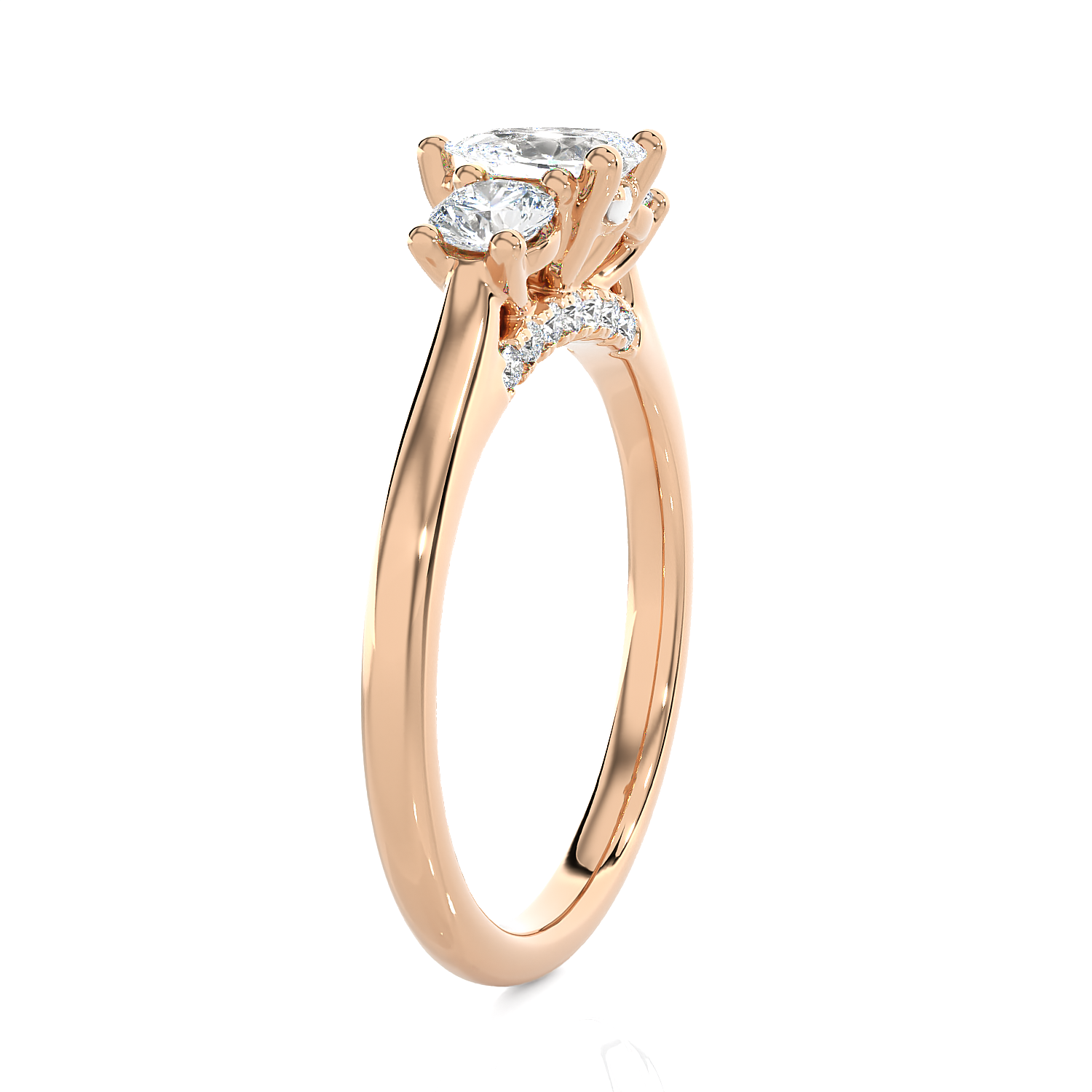 Round Three Stone Lab Grown Diamond Ring