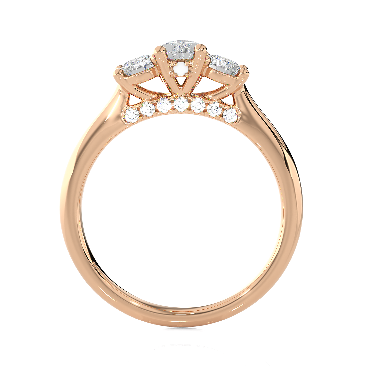 Round Three Stone Lab Grown Diamond Ring
