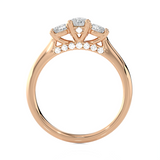 Round Three Stone Lab Grown Diamond Ring
