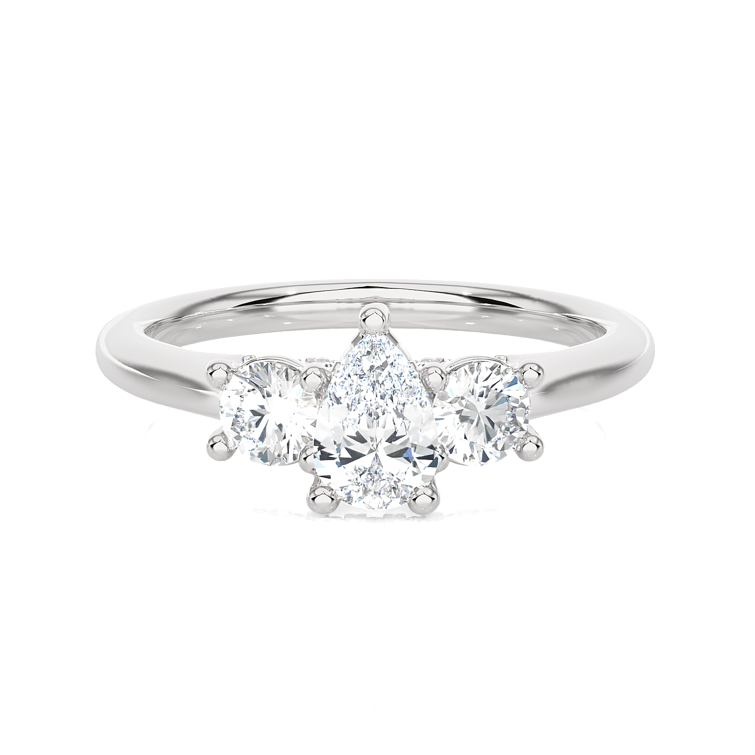 Round Three Stone Lab Grown Diamond Ring