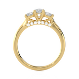 Round Three Stone Lab Grown Diamond Ring