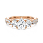 1 1/2 ctw Pear-Shaped Three Stone Lab Grown Diamond Ring