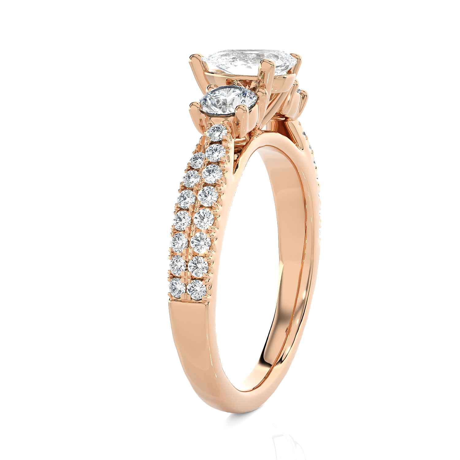 1 1/2 ctw Pear-Shaped Three Stone Lab Grown Diamond Ring