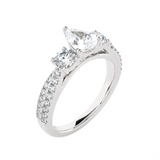 1 1/2 ctw Pear-Shaped Three Stone Lab Grown Diamond Ring